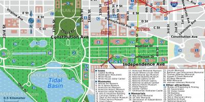 지도 워싱턴 dc 의 주요 관광 명소