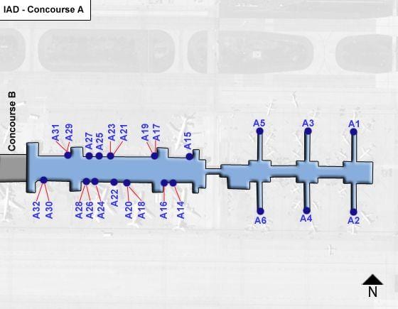 dulles airport concourse 지도