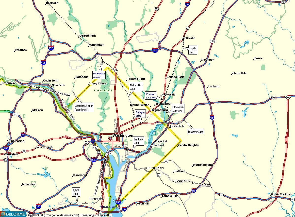 dc 철도 지도