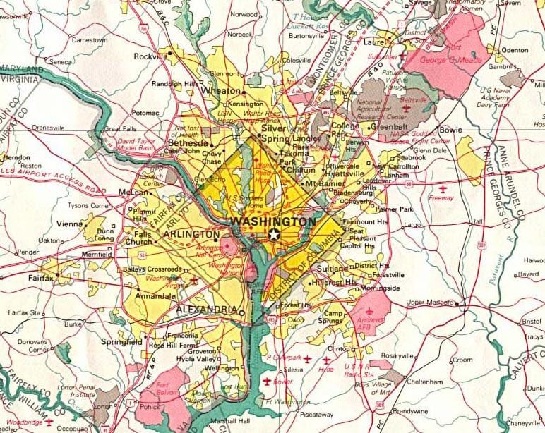 지도의 dc 및 주변국