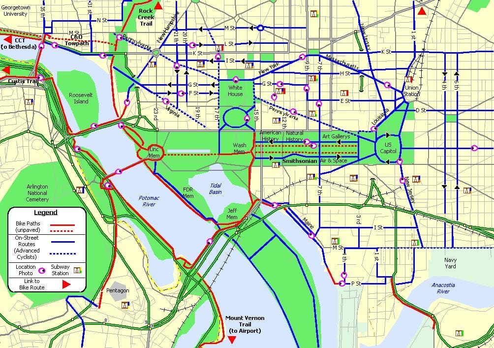지도 dc bike lane