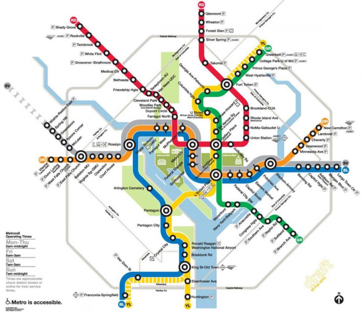 워싱턴 dc metro rail 지도