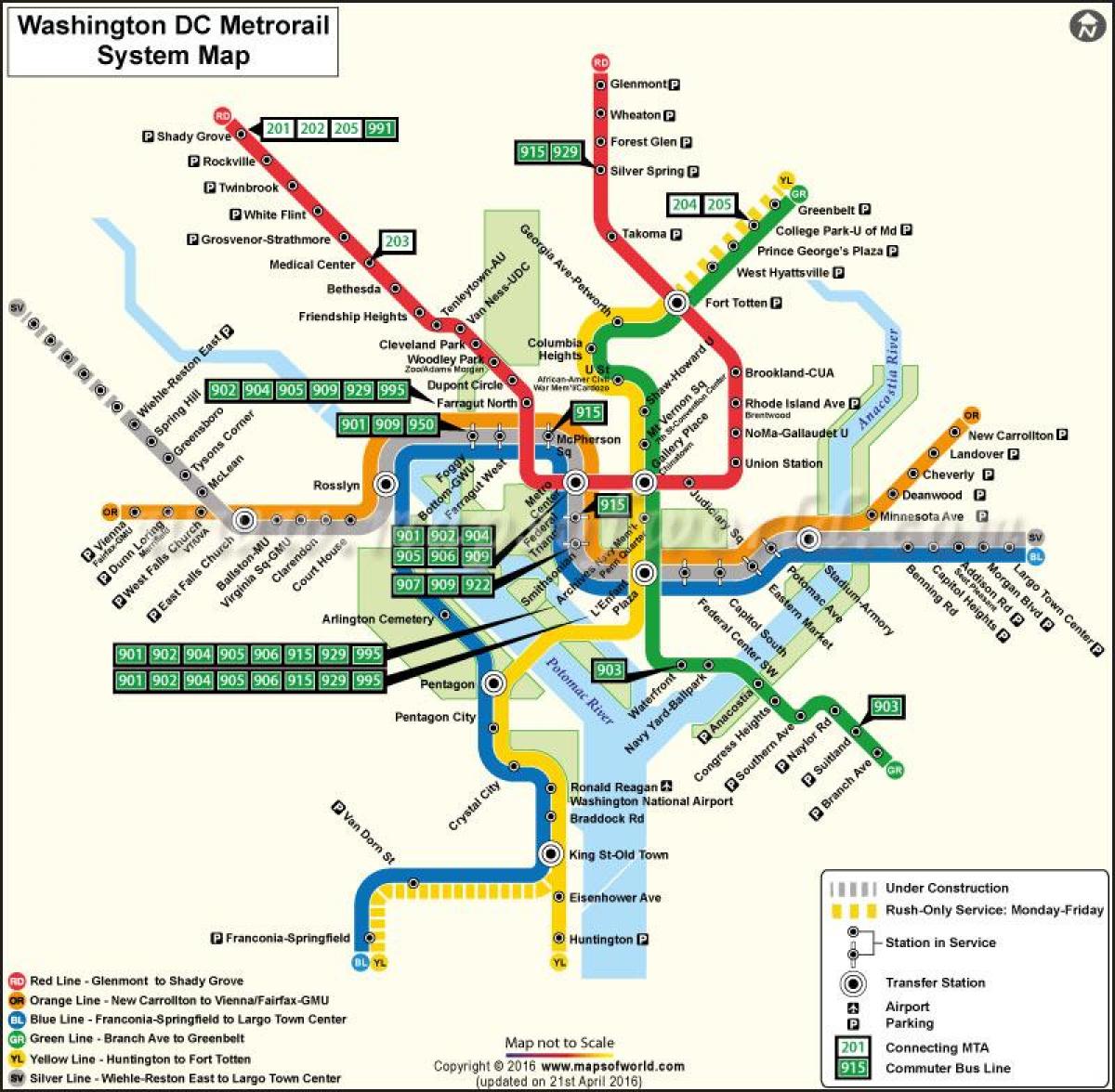 워싱턴 dc 에 트램 맵