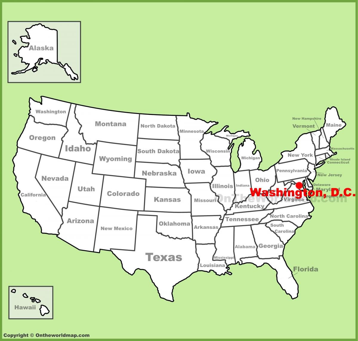 워싱턴 dc 에 위치하며 미국 지도